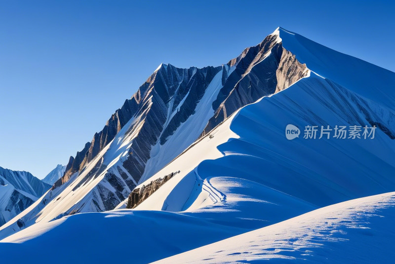 雪山天空山峰户外探险