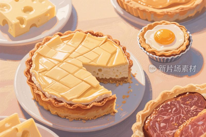 美味烘焙甜点插画