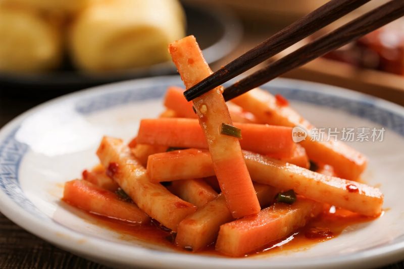 美味辣萝卜食物特写