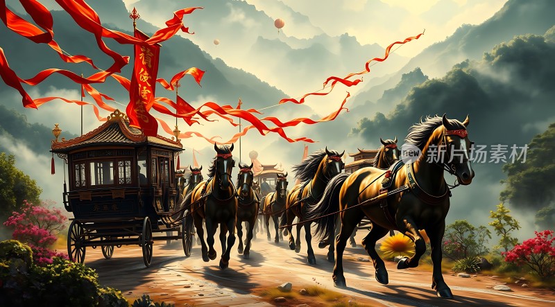 丝绸之路上的骏马与华车