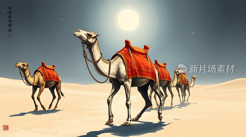 驼队穿越沙漠