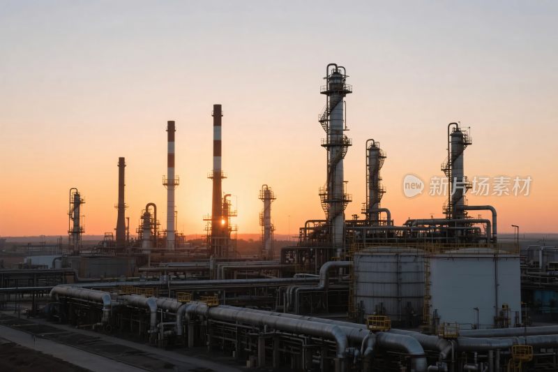 工业设施夕阳景