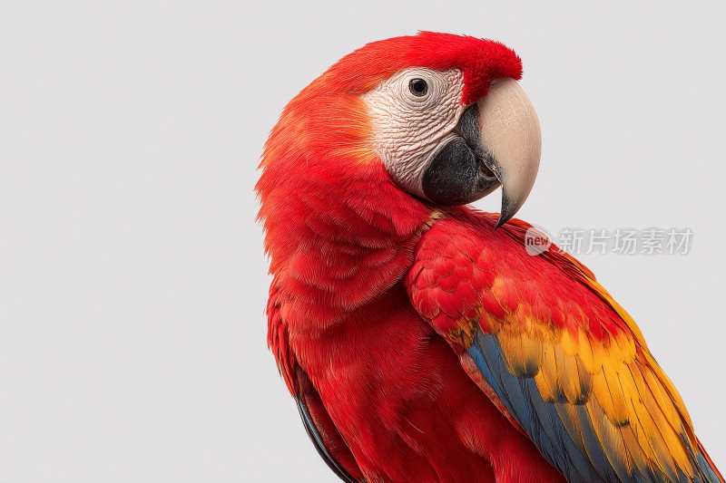 色彩艳丽的红金刚鹦鹉