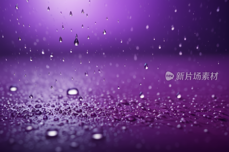 紫色背景特写镜头雨滴高清背景图片