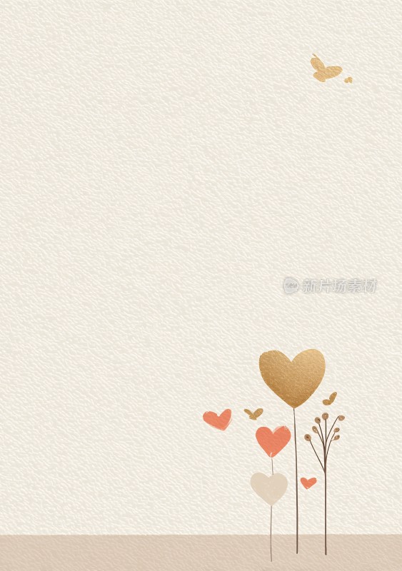 简约爱心插画背景图