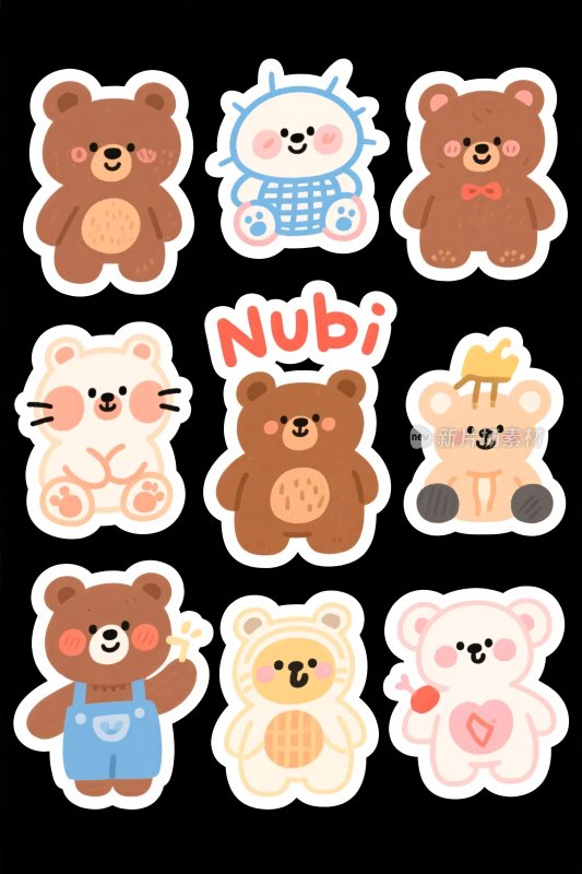 卡通小熊插画集合