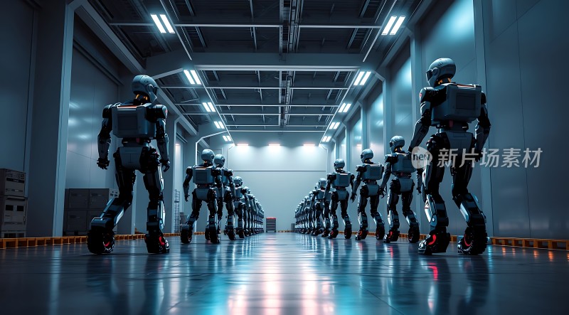 机器人队列未来科技感十足