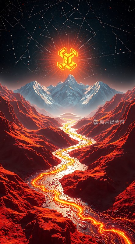 熔岩峡谷星河图