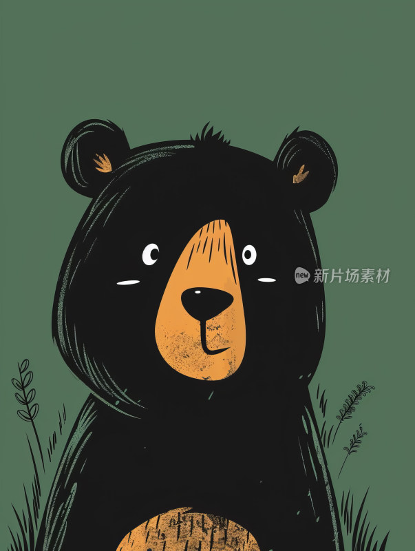 温馨可爱熊数字插画