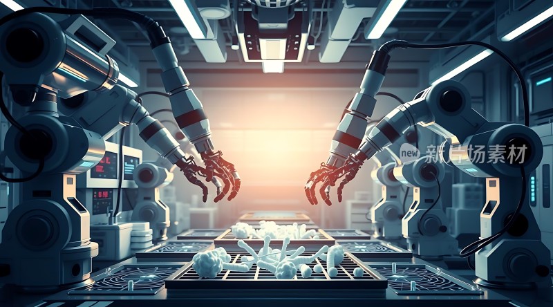 未来工厂智能机械臂协作生产