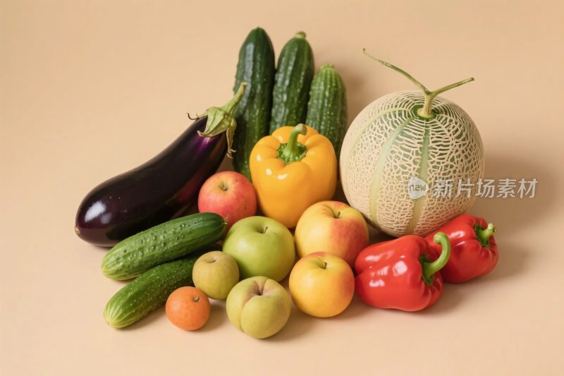 新鲜蔬果摆放图