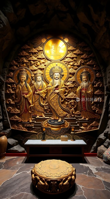 金碧辉煌的神像与佛像