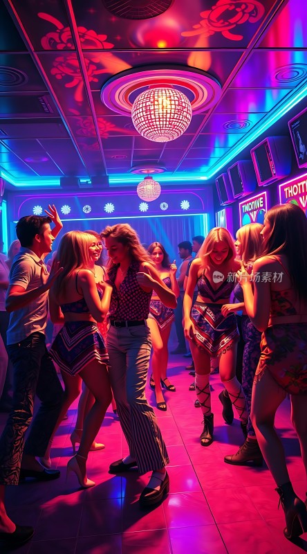 霓虹灯光下的活力派对