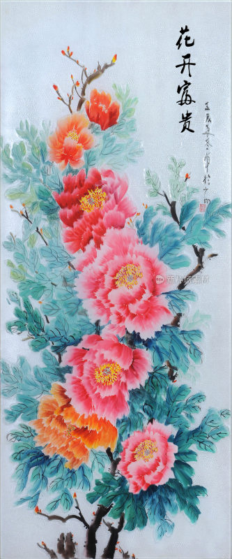 水墨牡丹屏风背景