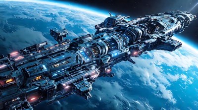 星际巨舰遨游宇宙