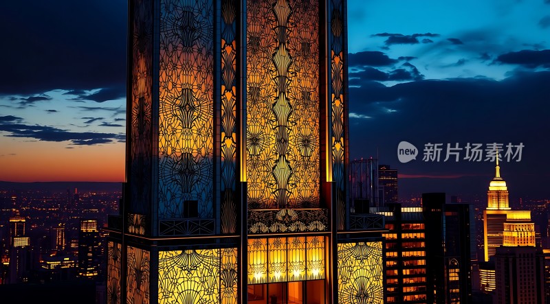 摩天大楼夜幕下的璀璨光芒