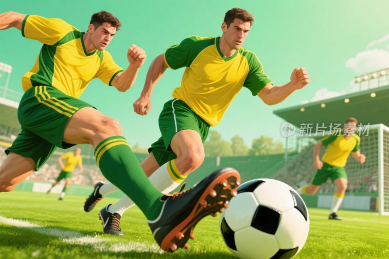 足球比赛场景插画
