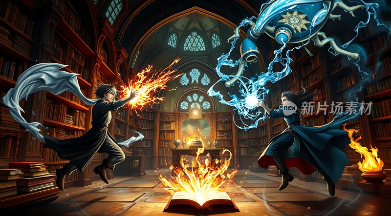 魔法对决火焰与冰霜的较量