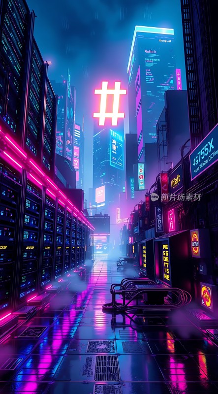 霓虹灯下的未来都市