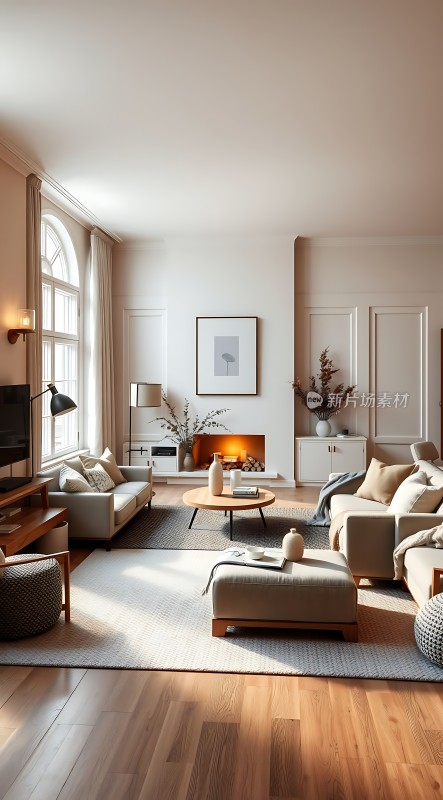 现代简约客厅温馨舒适生活空间