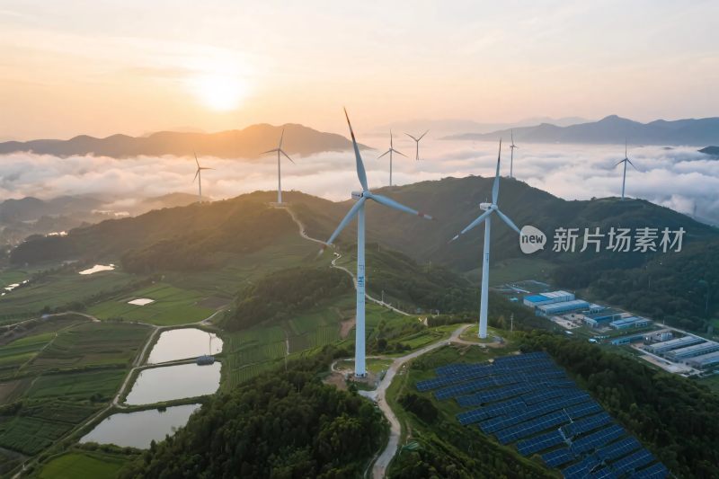 山地风电与太阳能景观