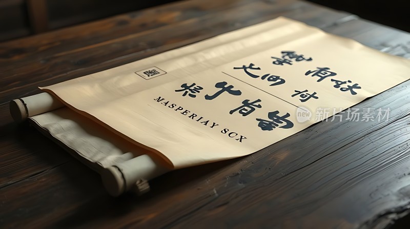 古风书法卷轴展示