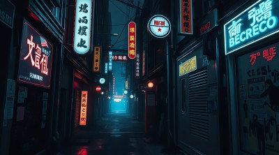 霓虹灯下的繁华街道 霓虹灯下的繁华街道