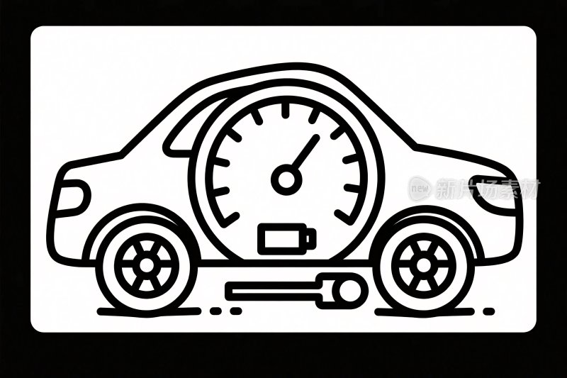 汽车速度表简笔画图标