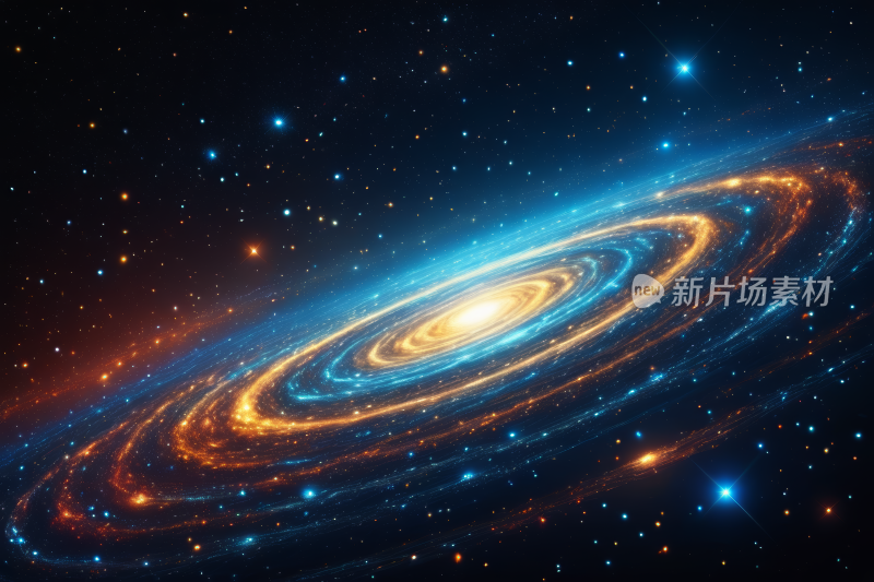 中心明亮的螺旋星系高清背景图片