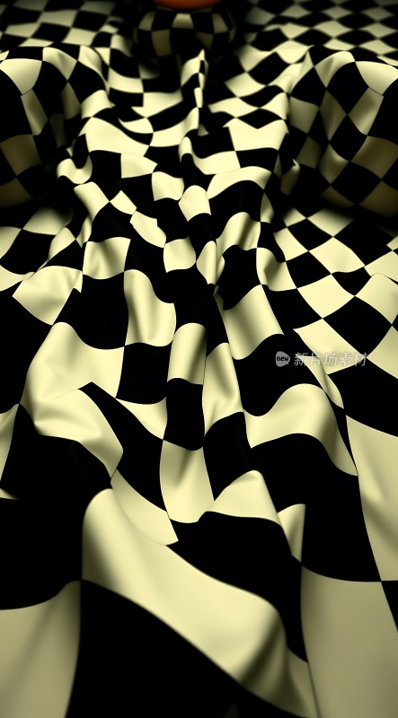 黑白方格布料纹理