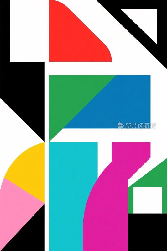 抽象几何色彩块插画