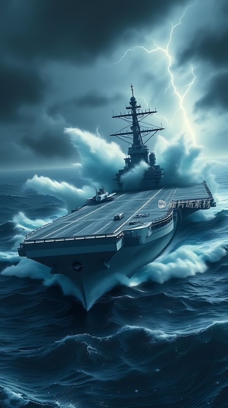 风暴中的航母
