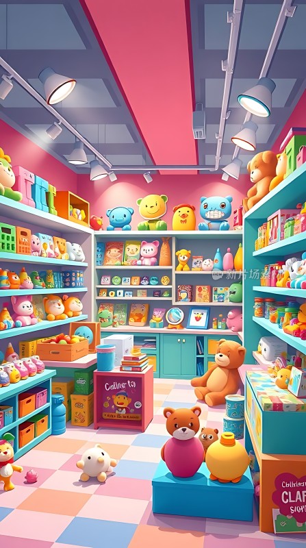 彩色玩具店温馨梦幻