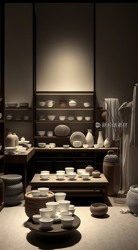 陶瓷艺术展示精美瓷器陈列