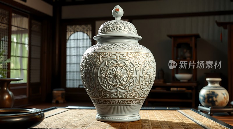古风瓷器静物场景