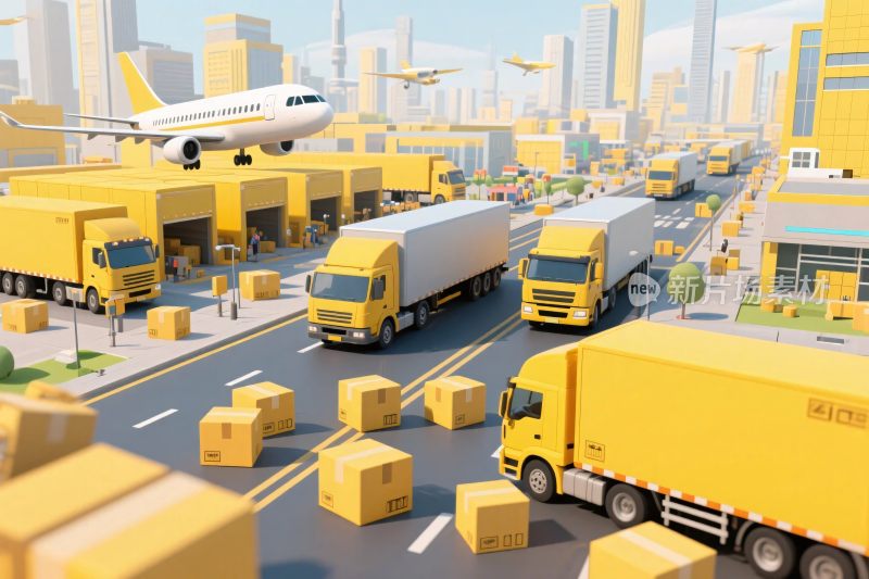 物流运输场景插画