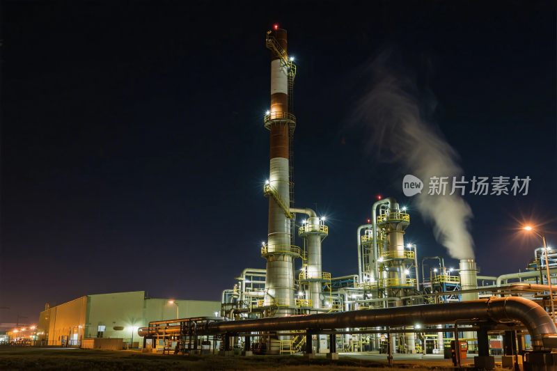 夜间工业设施场景