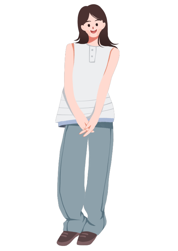 文艺女孩穿搭服装站姿清新插画免扣元素