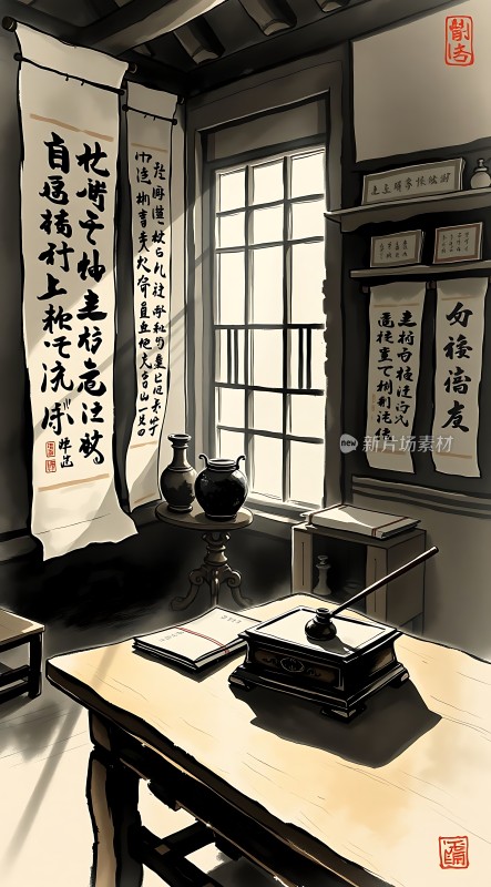 古风书房雅韵图