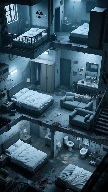 废弃建筑中的温馨生活区