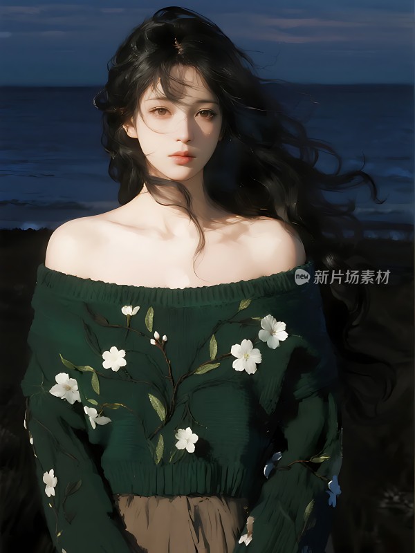 海边的花漾少女