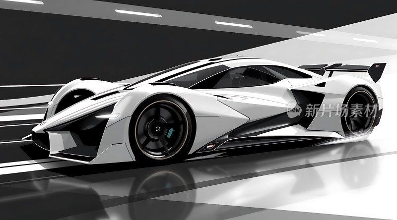 未来座驾白色流线型跑车