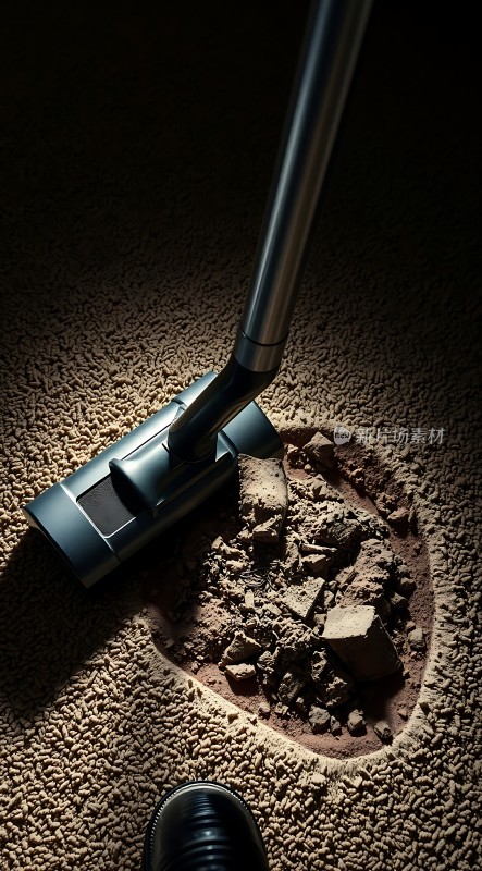 吸尘器清理地毯上的灰尘和垃圾