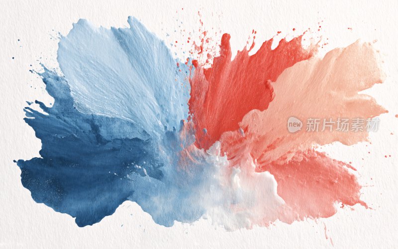 多彩水彩颜料笔触画面