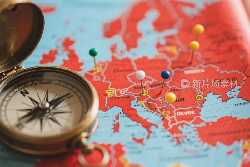 地图与指南针旅行标识