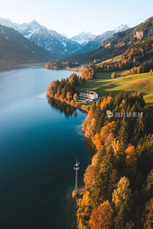 山水湖景风光图