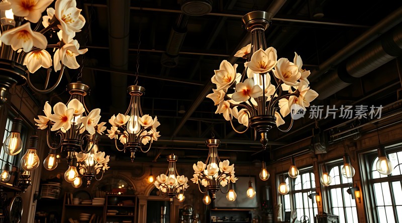 复古花灯下的温馨空间