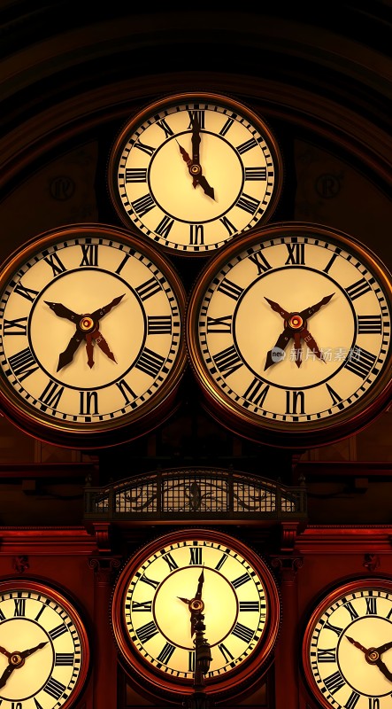 古铜色罗马数字时钟