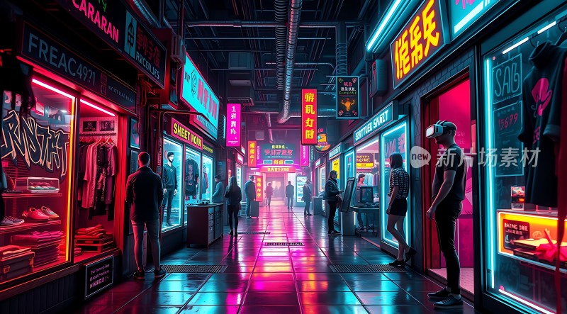 霓虹灯下的未来街头