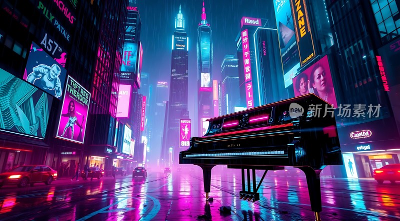 霓虹都市钢琴之夜
